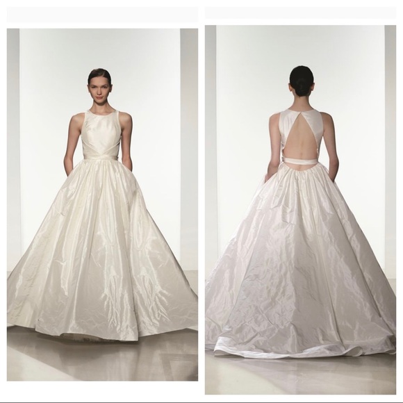 AMSALE Troy Silk Taffeta Wedding Gown - Picture 4 of 16